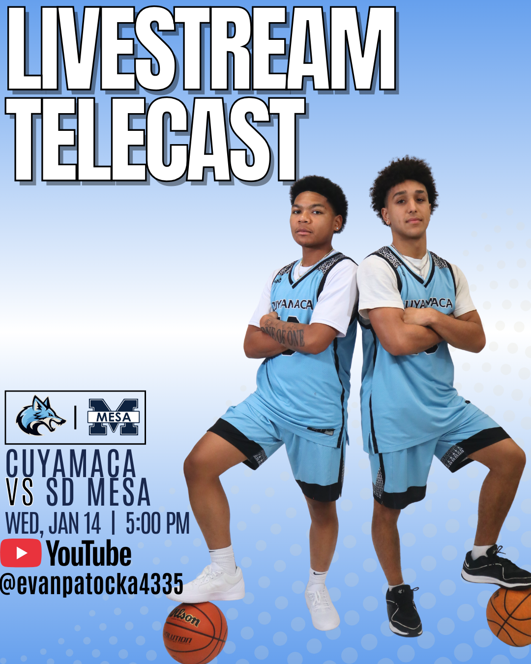 Men&rsquo;s Basketball Hosts San Diego Mesa at 5 PM &mdash; Watch Live on YouTube