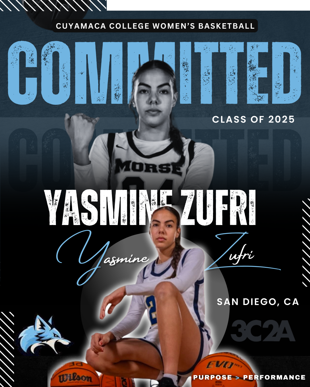 Cuyamaca WBB Welcomes 3-Sport Standout Yasmine Zufri Class of 2025